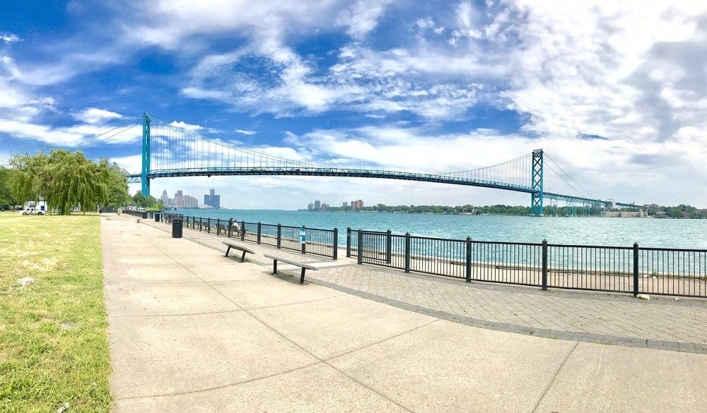 A picture of the Detroit River Front